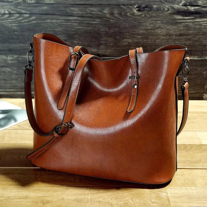 Nicole - Vintage leather shoulder handbag