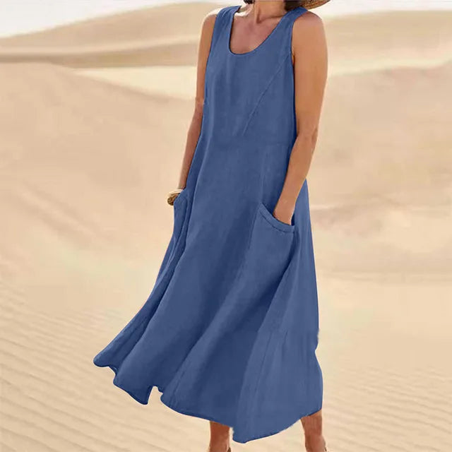 Elyna - Sleeveless dress in linen