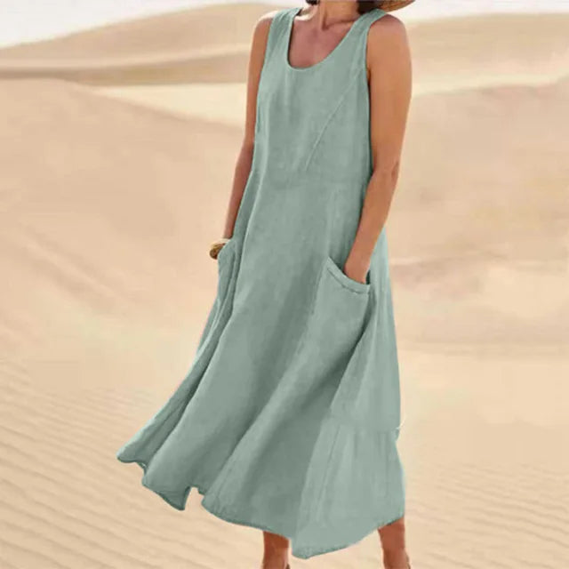 Elyna - Sleeveless dress in linen