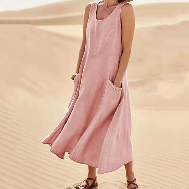 Elyna - Sleeveless dress in linen