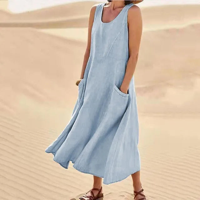 Elyna - Sleeveless dress in linen