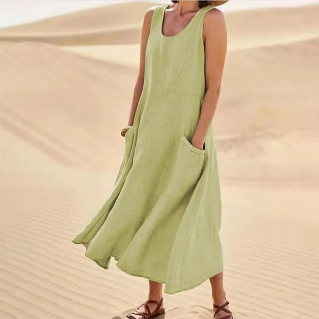 Elyna - Sleeveless dress in linen