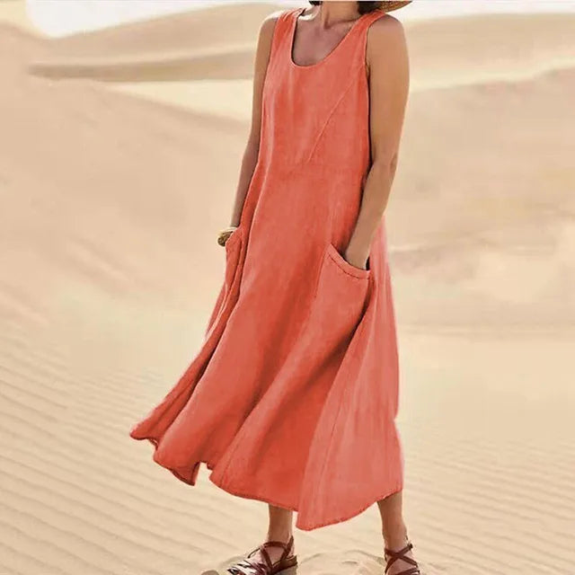 Elyna - Sleeveless dress in linen