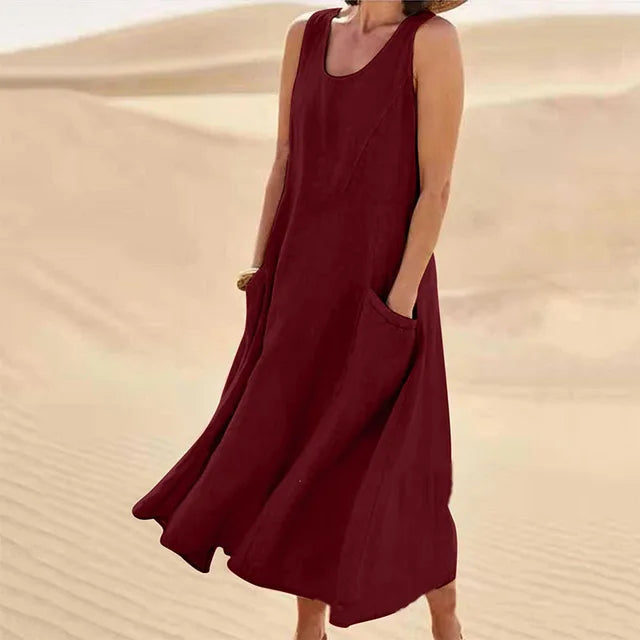 Elyna - Sleeveless dress in linen