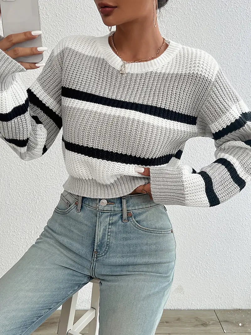 Vivian | Dropped Shoulder Knit Sweater